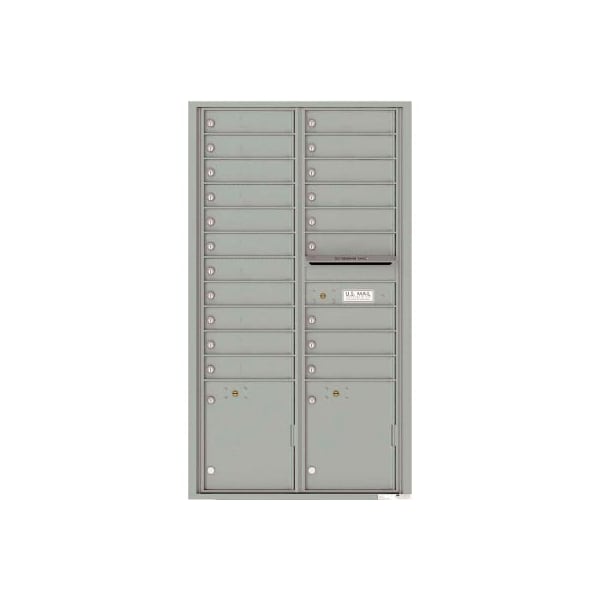 Florence Mfg Co Florence Versatile 4C Mailbox 4C16D-20, 56-1/2"H, 20 Mailboxes, 2 Parcel, Front Loading, Silver USPS 4C16D-20SS - main